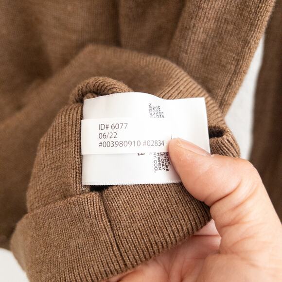 Express Merino Wool Zip Mock Neck Brown Pullover Sweater Size Medium - Picture 6 of 6